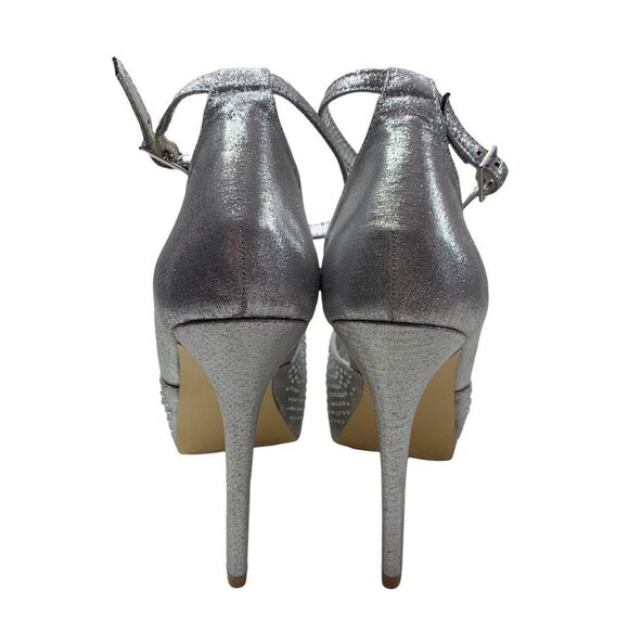 Steve Madden Naomeee Silver Jeweled Platform Stiletto Heels - Picture 5 of 10